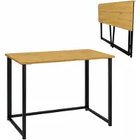 Begryf Bureau - eiken/zwart - MDF en metaal - 80 x 40 x 74 cm - opvouwbaar