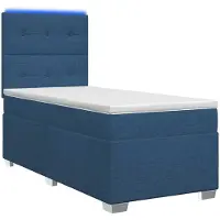 vidaXL Boxspringbed met matras en hoofdeinde, blauw, 100 x 200 cm, stof