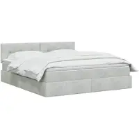 vidaXL LED-bed met opbergruimte en matras, lichtgrijs, 180 x 200 cm, fluweel