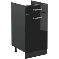Vicco Keukenonderkast R-Line, Zwart hoogglans/Antraciet, 40 cm zonder werkblad