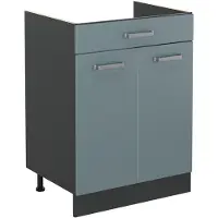 Vicco Keukenonderkast R-Line, Blauw-grijs/Antraciet, 60 cm met lade zonder werkblad