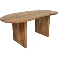 Wohnling Bureau 180x90x76 cm Acacia Massief Hout Computertafel Retro - Homeoffice Kantoortafel Massief Nierenvorm in Lichtbruin - Houten Tafel Laptoptafel Werkkamer Handgemaakt - WL7.840