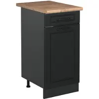Vicco Keukenonderkast R-Line, Antraciet landelijk/Antraciet, 40 cm goudkleurig eiken werkblad