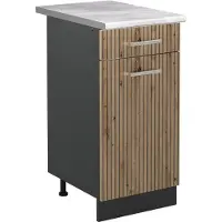 Vicco Keukenonderkast R-Line Artisanaal eiken/Antraciet 40 cm marmer werkblad, Model 61024