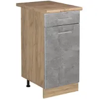 Vicco Keukenonderkast R-Line, Beton/Goudkleurig Eiken, 40 cm goudkleurig eiken werkblad