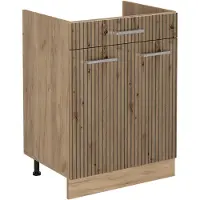 Vicco Keukenonderkast R-Line, Artisanaal eiken/Goudkleurig Eiken, 60 cm met lade zonder werkblad