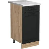 Vicco Keukenonderkast R-Line, Antraciet landelijk/Goudkleurig Eiken, 40 cm marmer werkblad