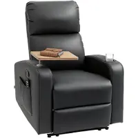 HOMCOM -Massagesessel-Stahl, Mikrofaserstoff-77L x 93B x 105H cm-Schwarz