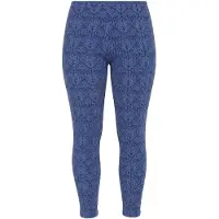 Ulla Popken - Dames - Legging bloemen elastische tailleband stretch - Marine - Maat 58+