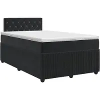 vidaXL Boxspringbed met matras, zwart, 120 x 190 cm, fluweel