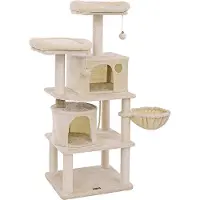 Famanu kraboom, 152 cm, beige - met sisal en pluche accessoires