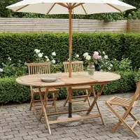 Prolenta Maison Exclusive - Opklapbare tuintafel, naturel, 160 x 80 x 76 cm, massief teakhout
