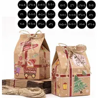 Sonstiges Adventskalender om zelf te vullen, met 24 huisjes om op te hangen/te plaatsen, een knutselset met cijferstickers, kraftpapier, afmetingen 5x7,1x10,1 cm