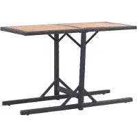 The Living Store : Tuintafel, zwart, acaciahout en polyrotan