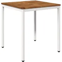Syfax Tuintafel, natuurlijk hout, wit, 70 x 68,5 x 75 cm