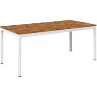 vidaXL Tuintafel, natuurlijke kleur en wit, 147 x 88,5 x 75 cm