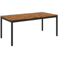 vidaXL Tuintafel, natuurlijke kleur en zwart, 180 x 88,5 x 75 cm