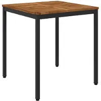 vidaXL Tuintafel, natuurlijke kleur en zwart, 70 x 68,5 x 75 cm