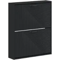 vidaXL - Wandgemonteerde - Schoenenkast - HAARLEM - 71 - x - 17 - x - 86 - cm - Zwart