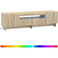 vidaXL LED tv-meubel EDE 153 x 35 x 43 cm Sonoma Eiken Bewerkt hout