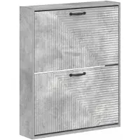 vidaXL Wandgemonteerde Schoenenkast HAARLEM 71 x 17 x 86 cm Betongrijs