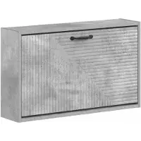vidaXL Wandgemonteerde Schoenenkast HAARLEM 71 x 17 x 43 cm Betongrijs