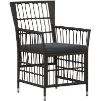 vidaXL Tuinstoelen 2 st Zwart PE rattan, Staal en Polyester Stof