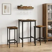 Prolenta Maison Exclusive - 2 barkrukken. Eikenhoutfineer, 40 x 32 x 74 cm, houtcomposiet