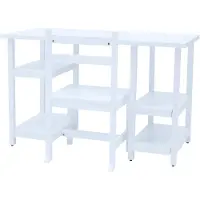 Teamson Kids Houten Bureau en Stoel Set met Planken - Wit - 101,6cm Breed
