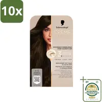 Schwarzkopf 10 x - Haarkleuring - Creme Supreme 4-0 - Natuurlijk Donkerbruin - 245g - Grootverpakking - Haarkleuring - Permanent - Donkerbruin - 100% Grijsdekking - Haarverzorging