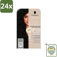 Schwarzkopf - Haarkleuring - Creme Supreme 1-0 - Natuurlijk Zwart - 245g - Voordeelverpakking - 24 stuks - Grijsdekking - Haarkleur
