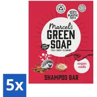 Marcels Green Soap 5 x - Shampoobar - Argan & Oudh - Versterkt & verzorgt - 90 gr - Shampoobar - Arganolie - Oudh - Natuurlijke Shampoo - Sulfaatvrije Shampoo