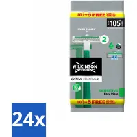 Wilkinson - Wegwerpscheermesjes - Extra Essential 2 Sensitive - Zacht - 15 mesjes - Voordeelverpakking - 24 stuks
