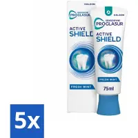Sensodyne 5 x - Tandpasta - ProGlasur Active Shield - Fresh Mint - Frisse Munt - 75 ml - Glazuurbescherming - Tandpasta - Gaatjes - Suikerzuren - Cariës