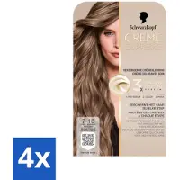 Schwarzkopf 4 x - Haarkleuring - Creme Supreme 7-16 - Cool Donker Asblond - 245g - Asblond Haar - Permanente Haarkleur - Grijsdekking - Koele Blondtint - Haarkleur Verzorging