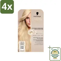 Schwarzkopf - Haarkleuring - Creme Supreme 10-0 - Natuurlijk Ultra Lichtblond - 245g - Voordeelverpakking - 4 stuks - Haarkleuring - Grijsdekking