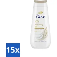 Dove 15 x Douchecrème - Nourishing Silk - 225 ml - Douche Crème - Droge Huid - Hydratatie - Zijdezachte Huid - Micro Moisture
