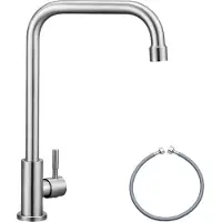 CECIPA MAX Auralum Max Koudwaterkraan - RVS - 360° Draaibare Keukenkraan voor Alleen Koud Water