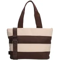 Zebra trends Elske Puffer Laptopschoudertas - 15.6" laptopvak - streep bruin/beige