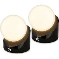 B.K.Licht BRILONER Sora - Set van 2 Tafellampen oplaadbaar - warm wit licht - dimbaar - voor binnen en buiten - 10 x 8 x 9 cm - zwart