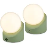 B.K.Licht BRILONER Sora - Set van 2 Tafellampen oplaadbaar - warm wit licht - dimbaar - voor binnen en buiten - 10 x 8 x 9 cm - groen