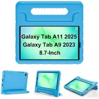 Ntech Tablet Hoes voor Samsung Galaxy Tab A11 / Tab A9 8.7 Inch – Kidsproof Kinderhoes met Handvat – Schokbestendige Beschermhoes – Blauw -