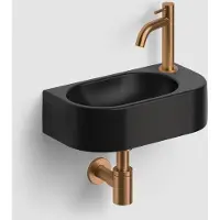 Clou Inbe 7 fonteinset zwart mat rechts geborsteld brons PVD