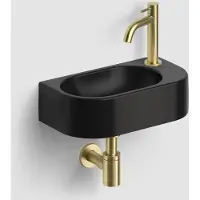 Clou Inbe 7 fonteinset zwart mat rechts geborsteld messing PVD
