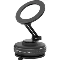 Mobilizera MagSafe Compatible Phone Holder - 360° Rotatable & Foldable - Vacuum Suction - Black
