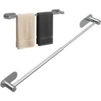 Famanu – Zelfklevende handdoekhouder, handdoekrek, uittrekbaar van 37 cm tot 57,5 cm, wandgemonteerd voor keuken en badkamer, eenvoudig te installeren