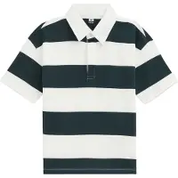 We fashion gestreepte polo - donkergroen Jongens Katoen Polokraag Streep - maat 134/140