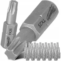 Milwaukee TX25 Torx Bits 25mm - 25 Stuks, Magnetisch, Roestvrij