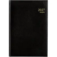 Brepols bureau agenda 2027 - MINISTER [0.218] - LIMA - Bureau agenda - 1 dag op 1 pagina - Dagoverzicht - Zwart - 14.8 x 21 cm