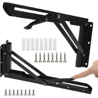Famanu – Set van 2 roestvrijstalen klapconsoles, 300 mm, zware belastbaarheid tot 120 kg, inklapbare plankdrager met vergrendelingssysteem